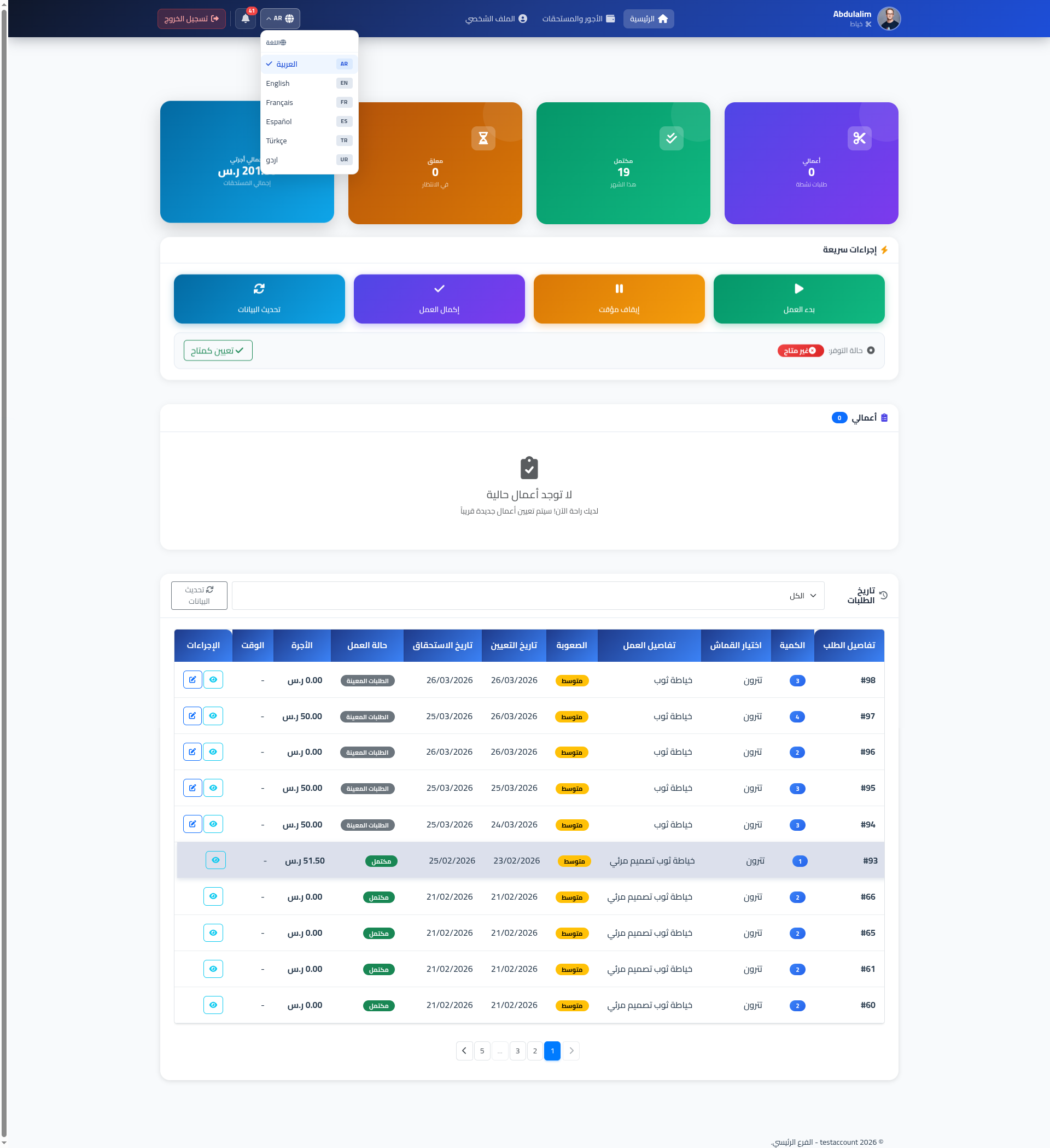 لوحة الخياط